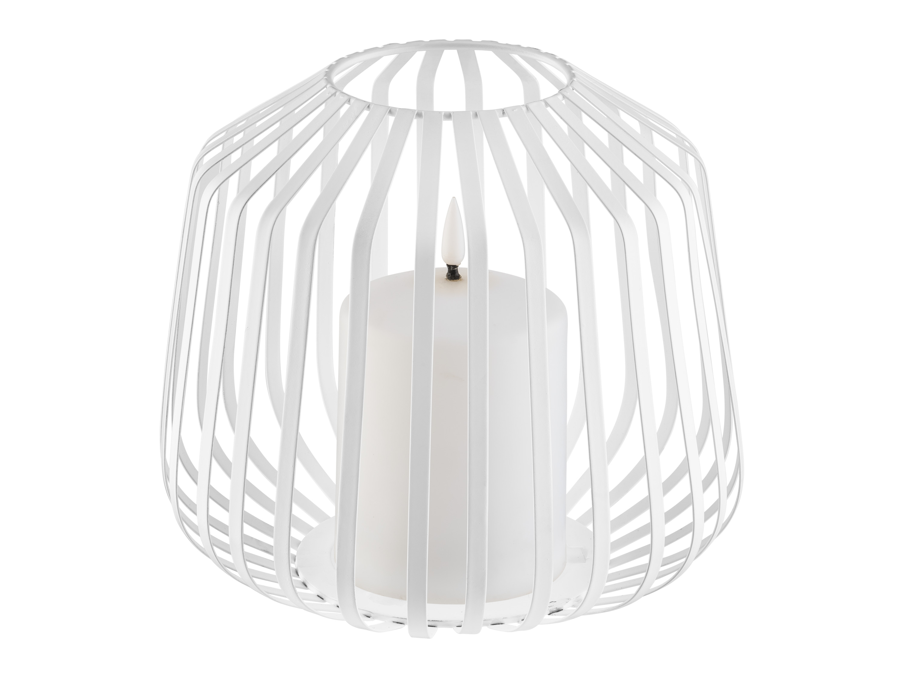 LIVARNO home LED sviečka v kovovom košíku, 17 x 20 cm (biela)