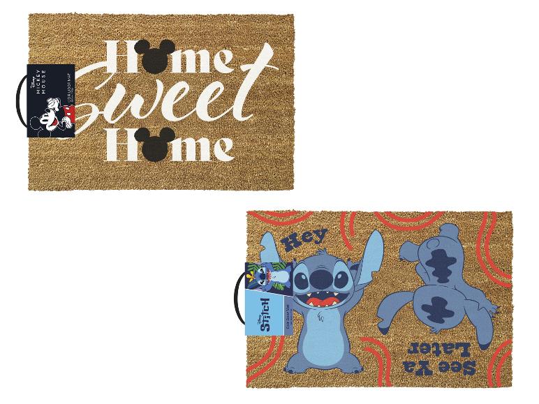 Rohožky 'Home Sweet Home' s Mickey ušami a 'Hey See Ya Later' so Stitchom.