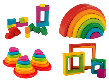 PLAYTIVE Drevená dúhová Montessori hračka