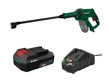 PARKSIDE® Aku tlakový čistič 20 V PDRA 20-Li D4 + Akumulátor 20 V/2 Ah PAP 202 A1 + Nabíjačka na akumulátor 20 V/2,4 A PLG 20 C1