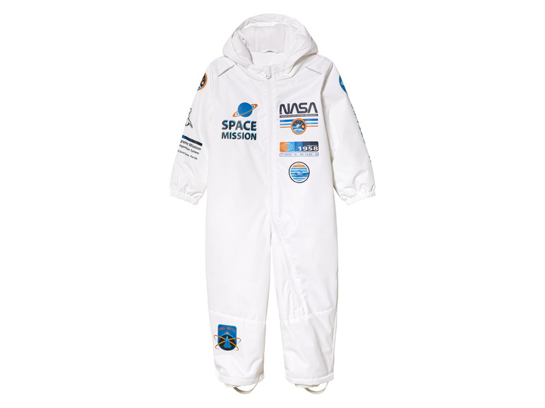 Biely overal s potlačou NASA Space Mission pre deti.