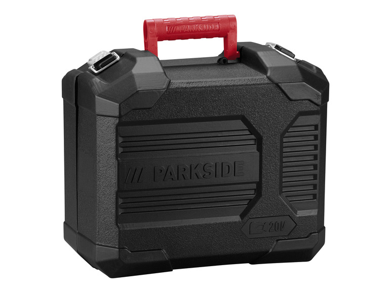 Čierny úložný kufor pre náradie Parkside.