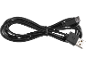 Čierny USB nabíjací kábel s konektormi USB-A a USB-C, stočený.