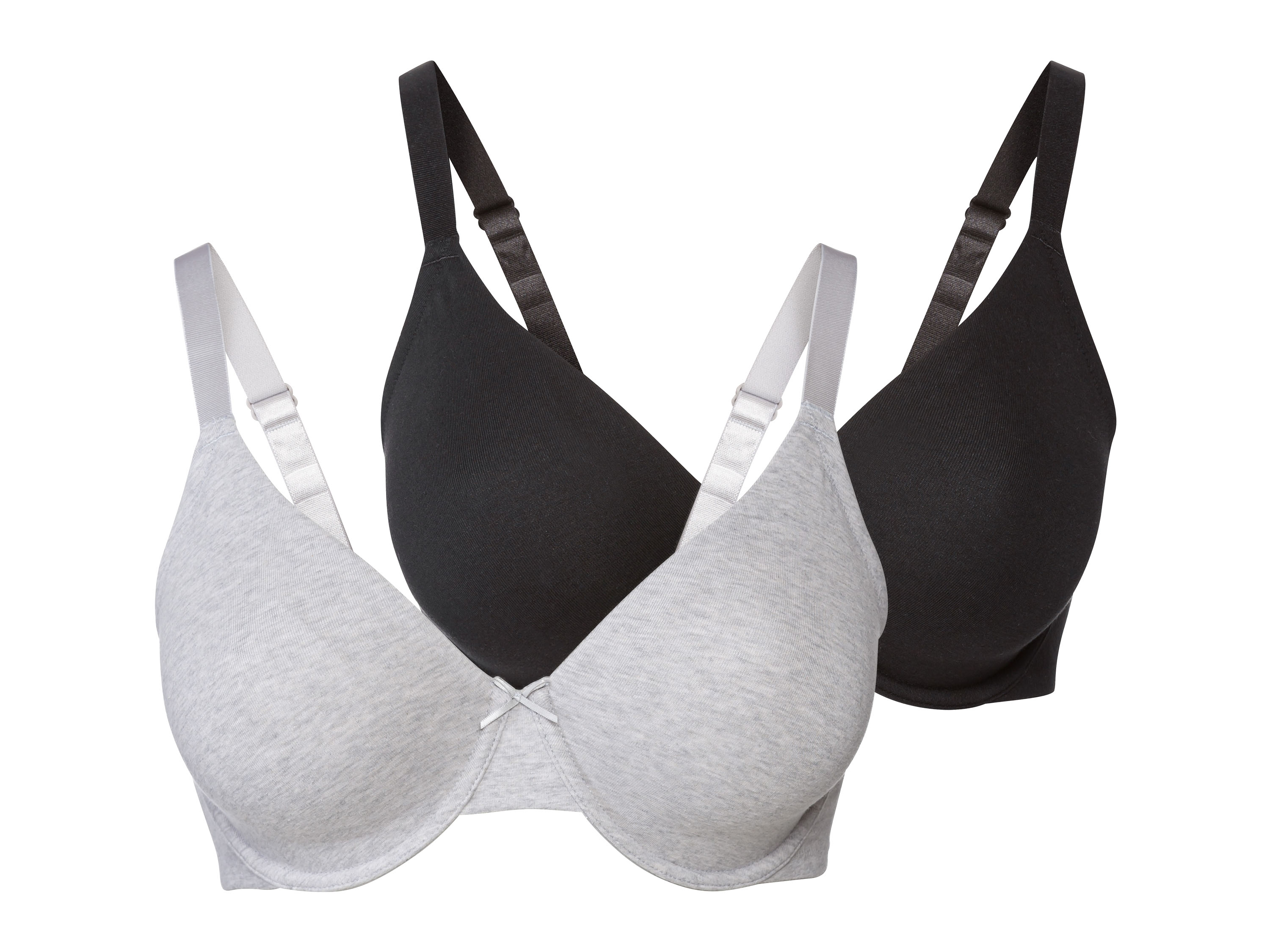 esmara® Dámska podprsenka XXL, 2 kusy (čierna/bledosivá, 85D)