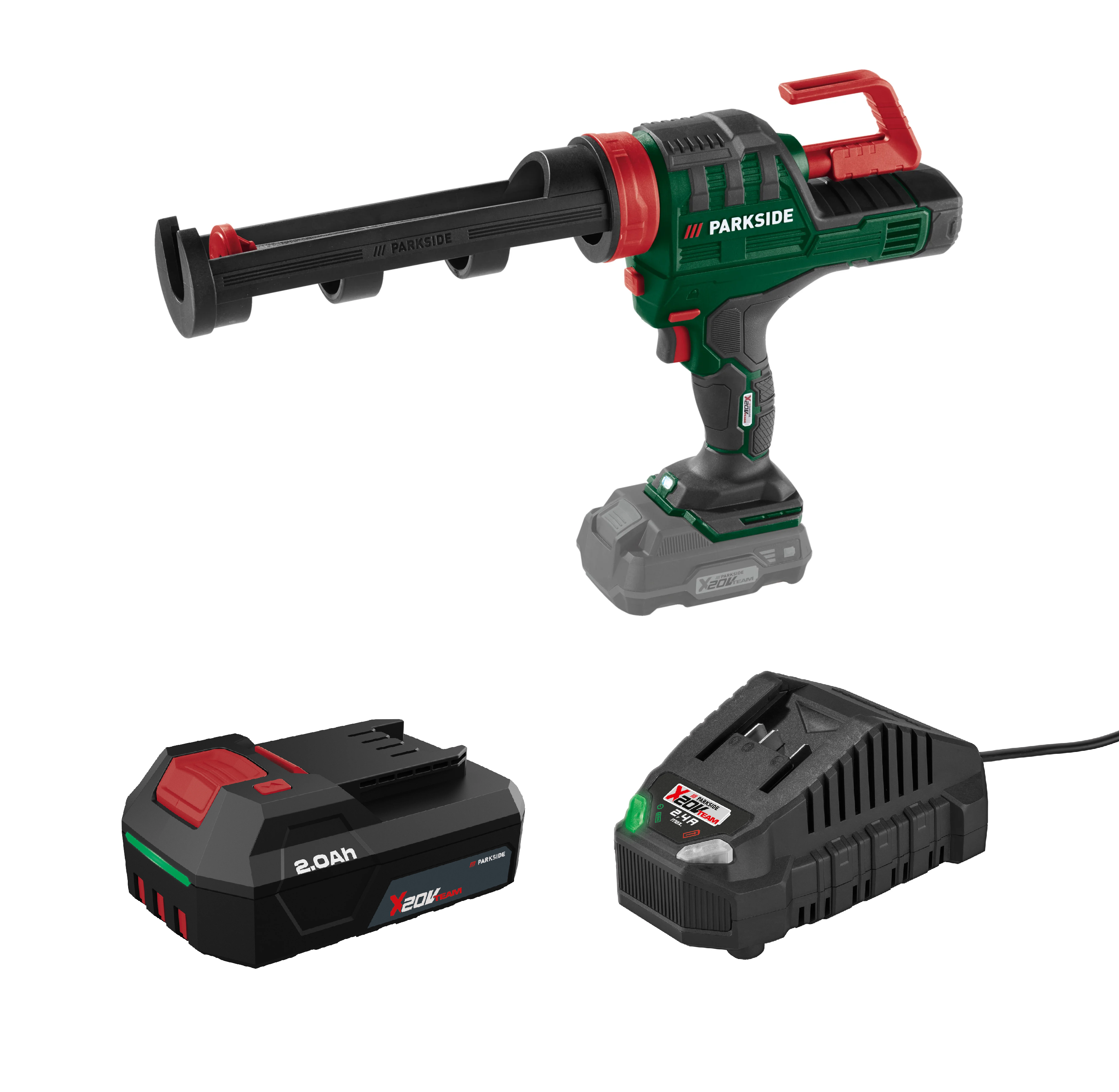 PARKSIDE® Aku pištoľ na kartuše 20 V PKPA 20-Li A2 + Akumulátor 20 V/2 Ah + Nabíjačka na akumulátor 20 V/2,4 A