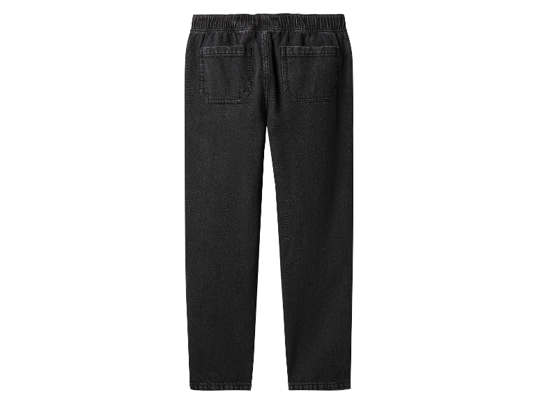 Detské čierne džínsy s elastickým pásom.