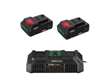 PARKSIDE PERFORMANCE® Smart akumulátor 20 V/4 Ah PAPP 204 A1, 2 kusy + Dvojitá nabíjačka na akumulátor 20 V/4,5 A