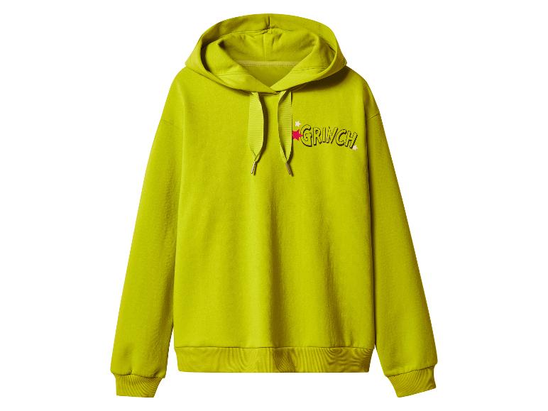 Limétkovo zelená mikina s kapucňou a potlačou Grinch