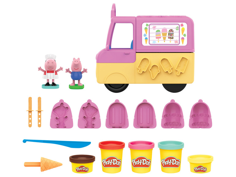 Play-Doh zmrzlinový vozík s figúrkami Peppa Pig a formami