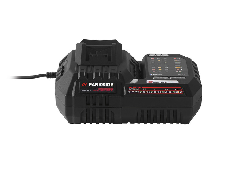Nabíjačka Parkside pre náradie s Bluetooth a WLAN konektivitou.