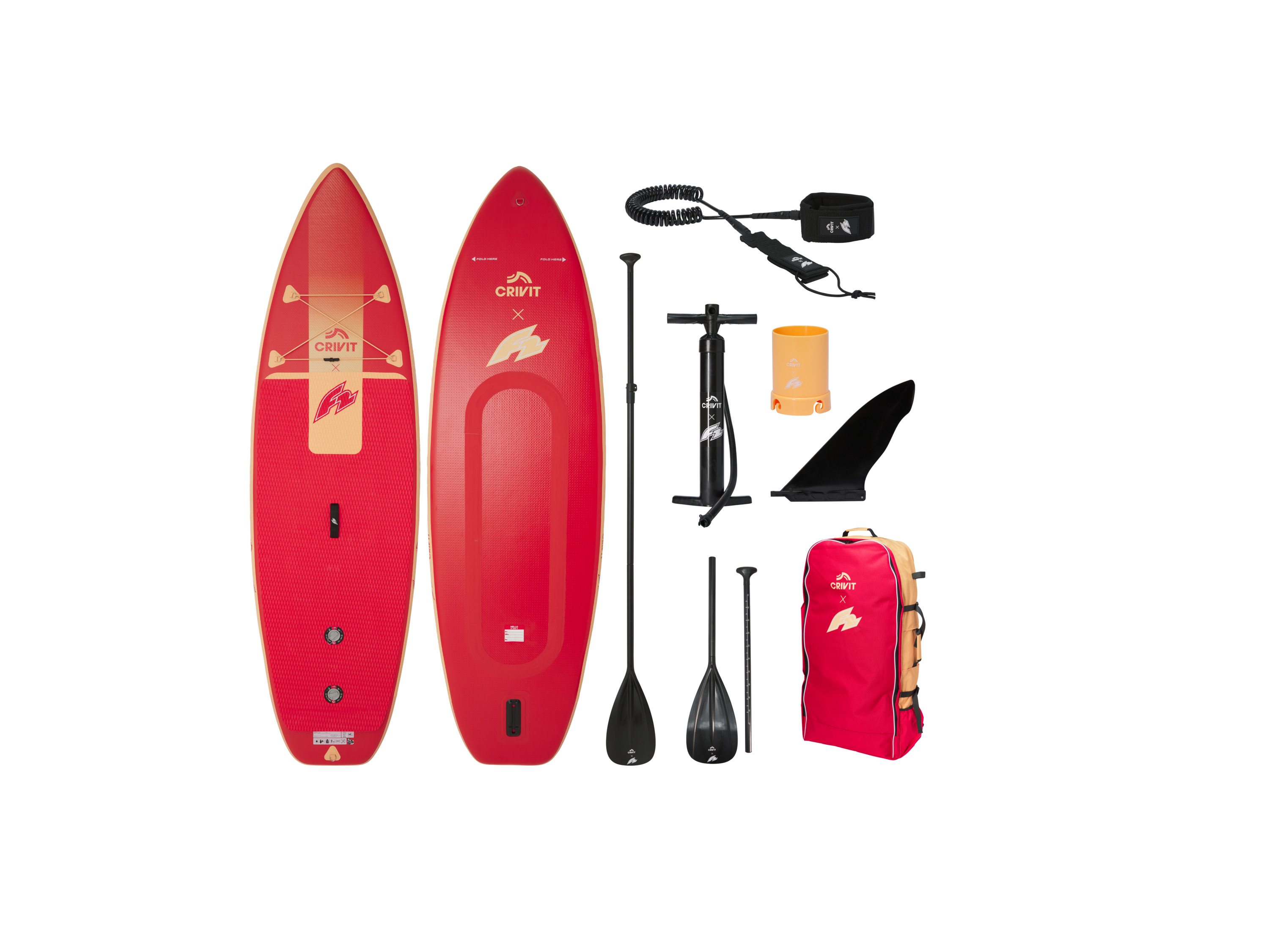 CRIVIT Dvojkomorový nafukovací paddleboard