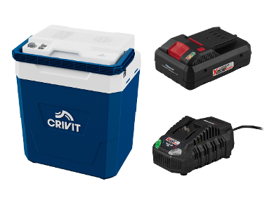 CRIVIT Mobilný aku chladiaci box 20 V CKB 20-Li A1 /CSKB 20-Li A1 + Smart akumulátor 20 V/4 Ah + Rýchlonabíjačka 20 V/4,5 A