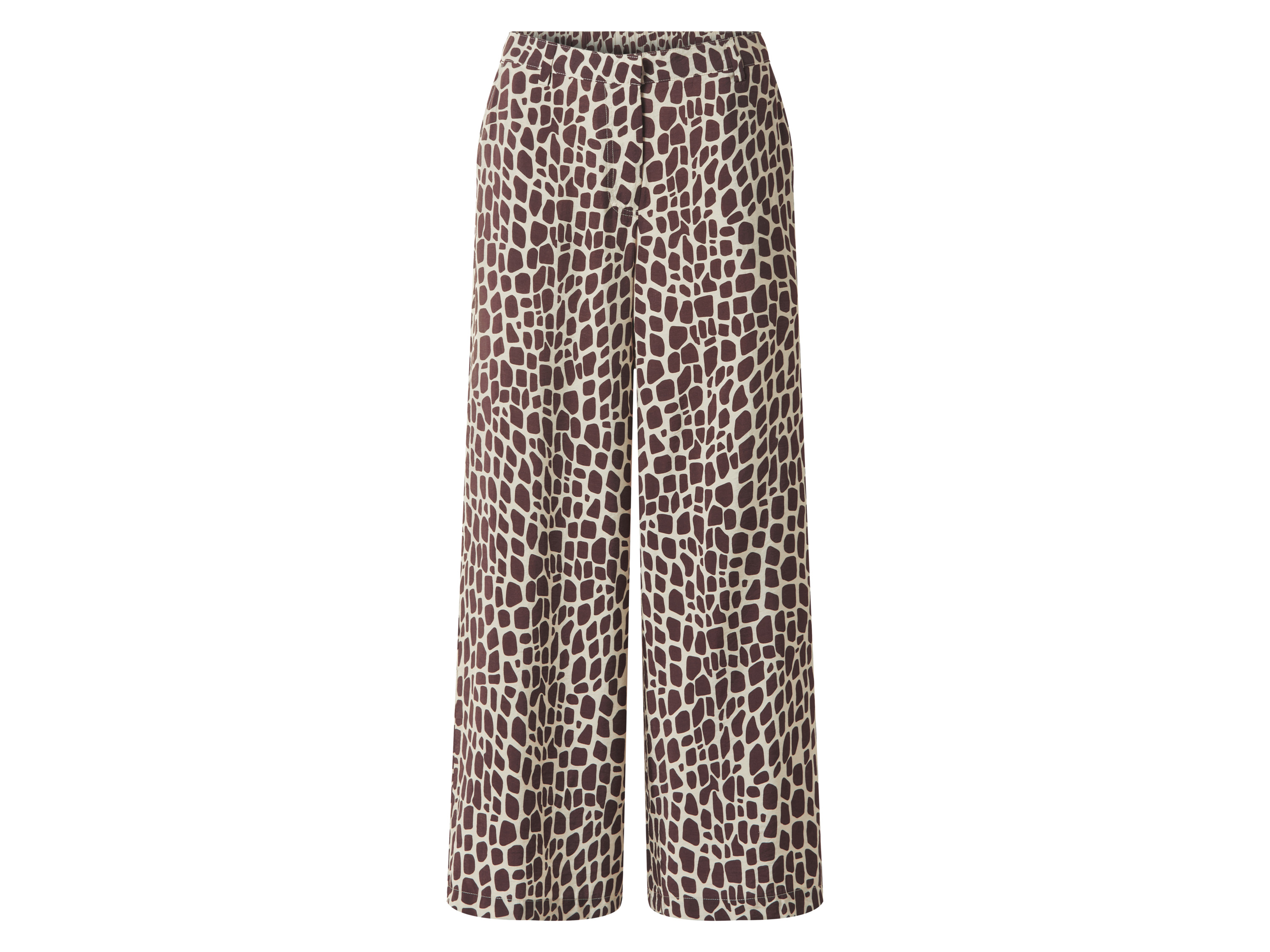 ESMARA® Dámske nohavice „Wide-Leg“ (čierna/hnedá, XS (32/34))