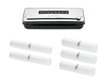 SILVERCREST® Vákuovačka Premium + Fólie na vákuovanie, 28 cm, 2 kusy + Fólie na vákuovanie, 20 cm, 3 kusy