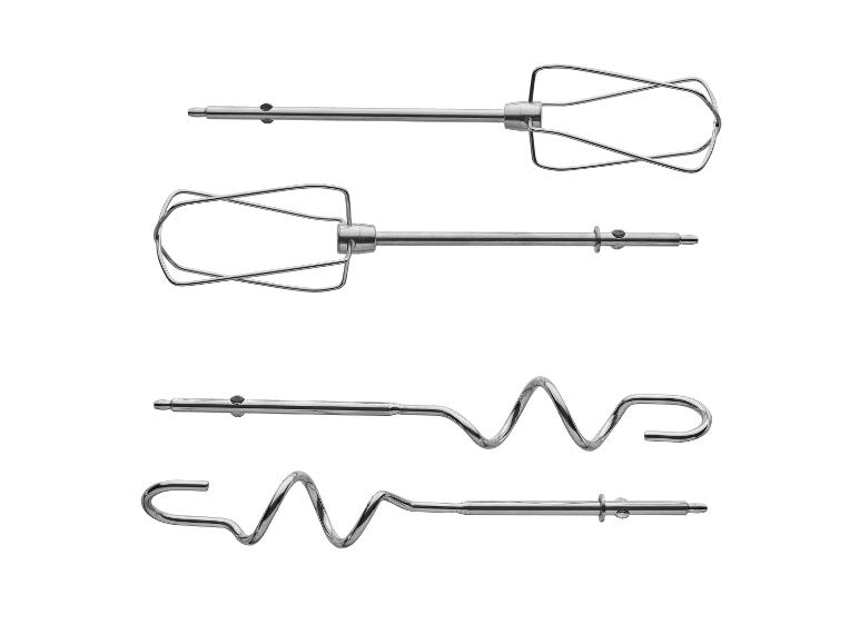 Sada kovových šľahačov a hákov na cesto pre mixér