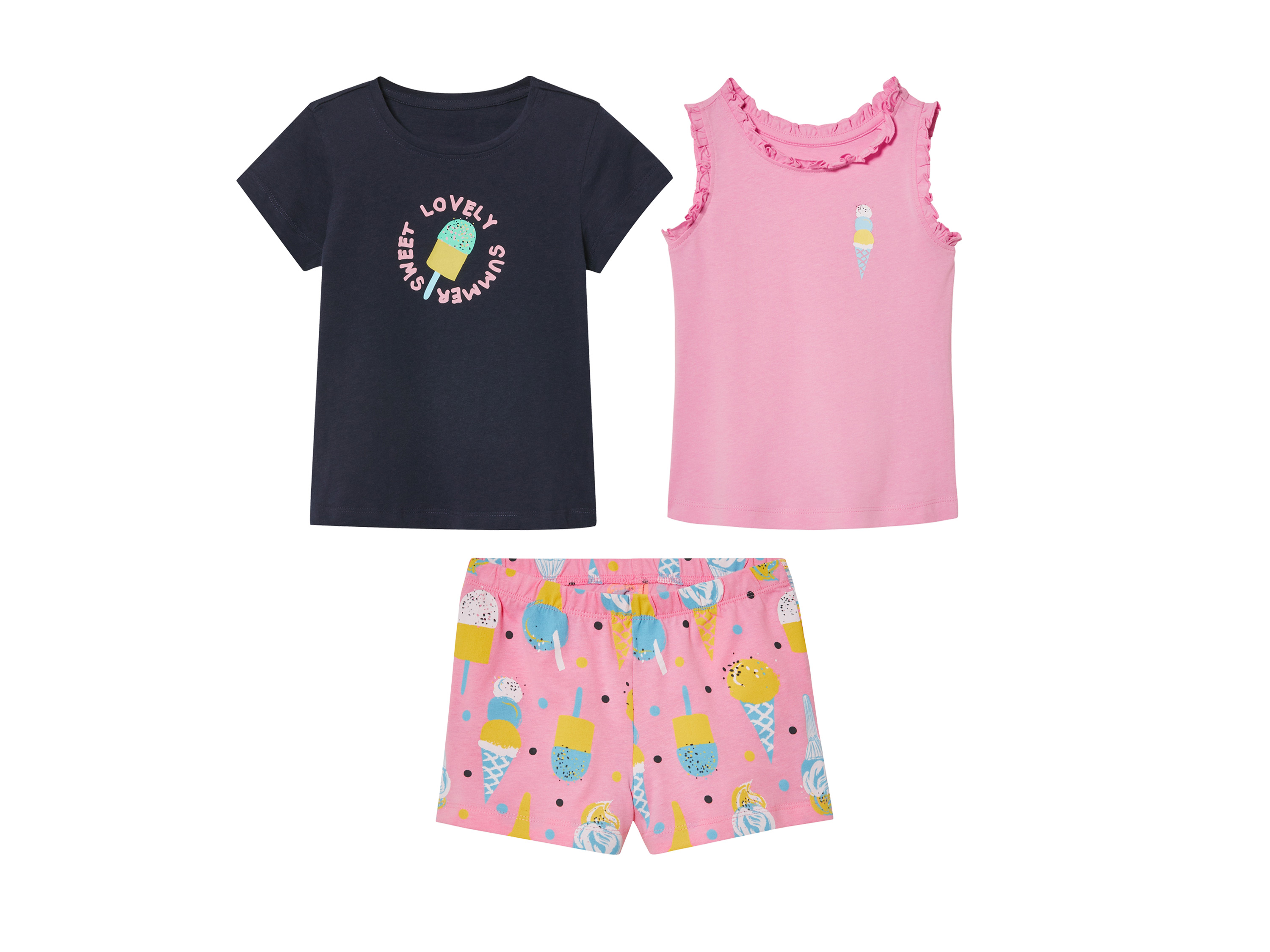 E-shop lupilu® Dievčenská súprava, 3-dielna (navy modrá/ružová, 98/104)