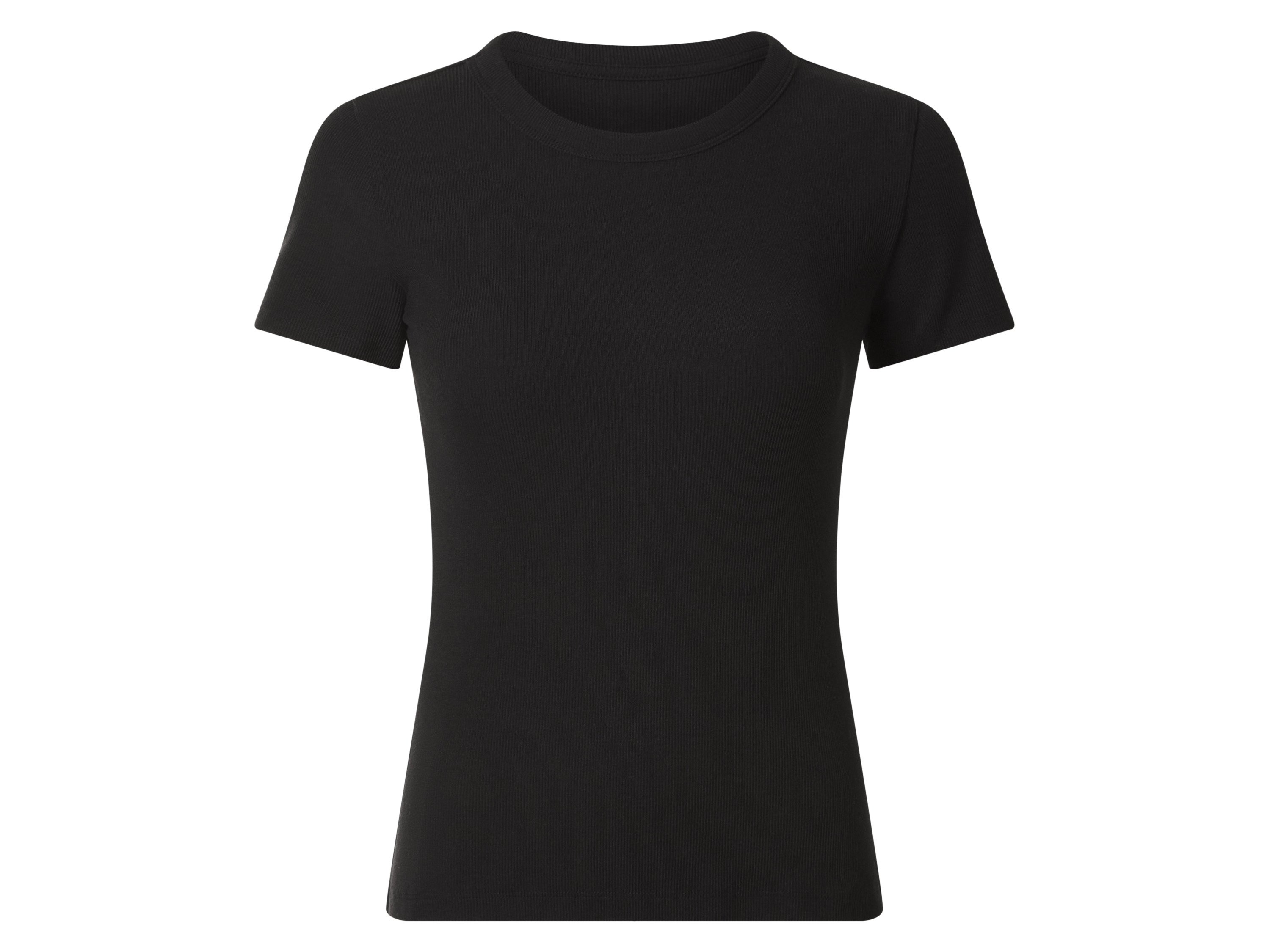 esmara® Dámske rebrované tričko (čierna, S (36/38))