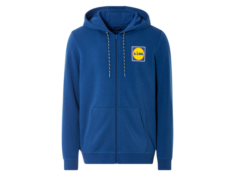 Modrá mikina na zips s logom Lidl.