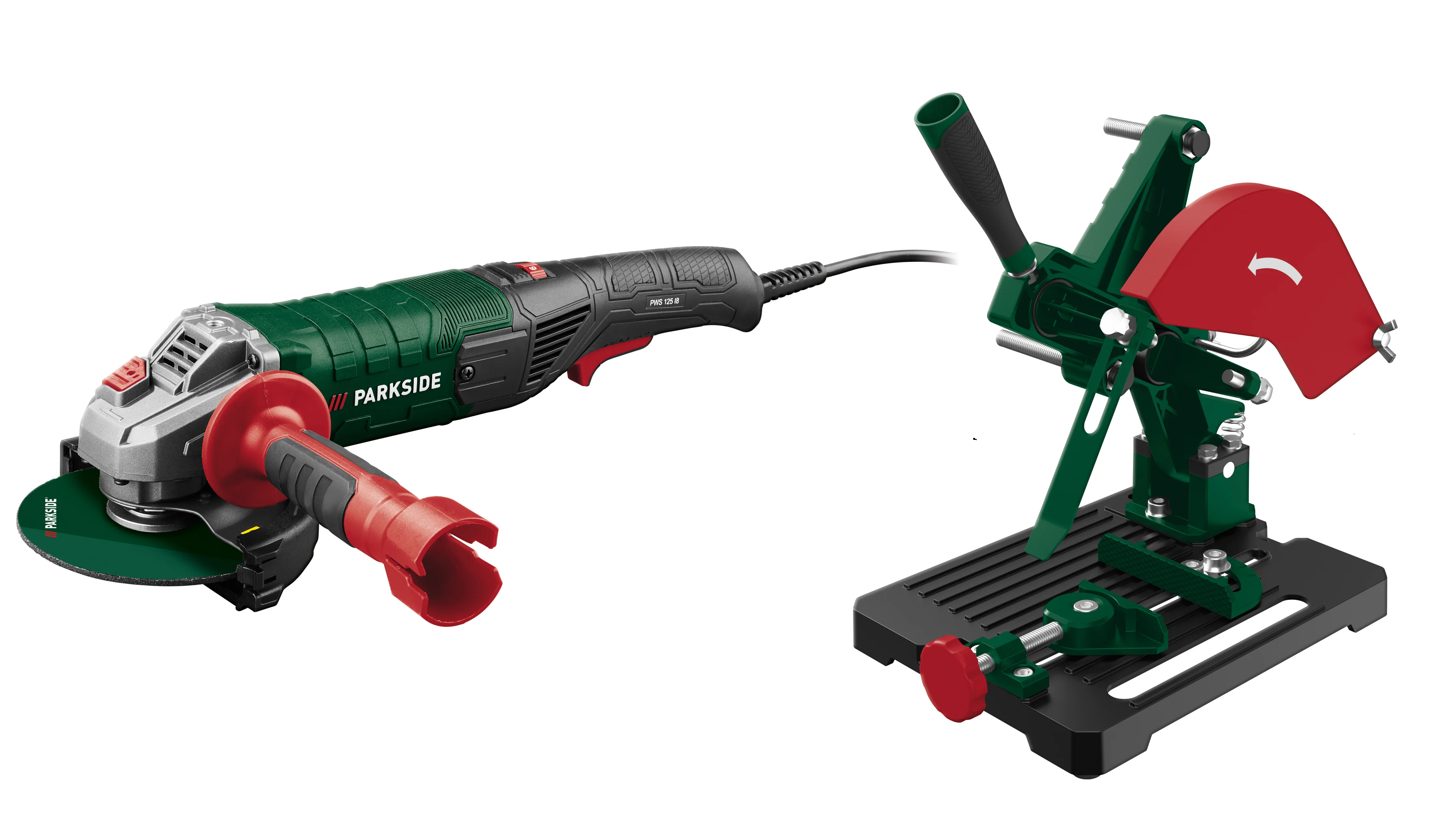 PARKSIDE® Uhlová brúska PWS 125 I8 + Stojan na uhlovú brúsku PWS A1