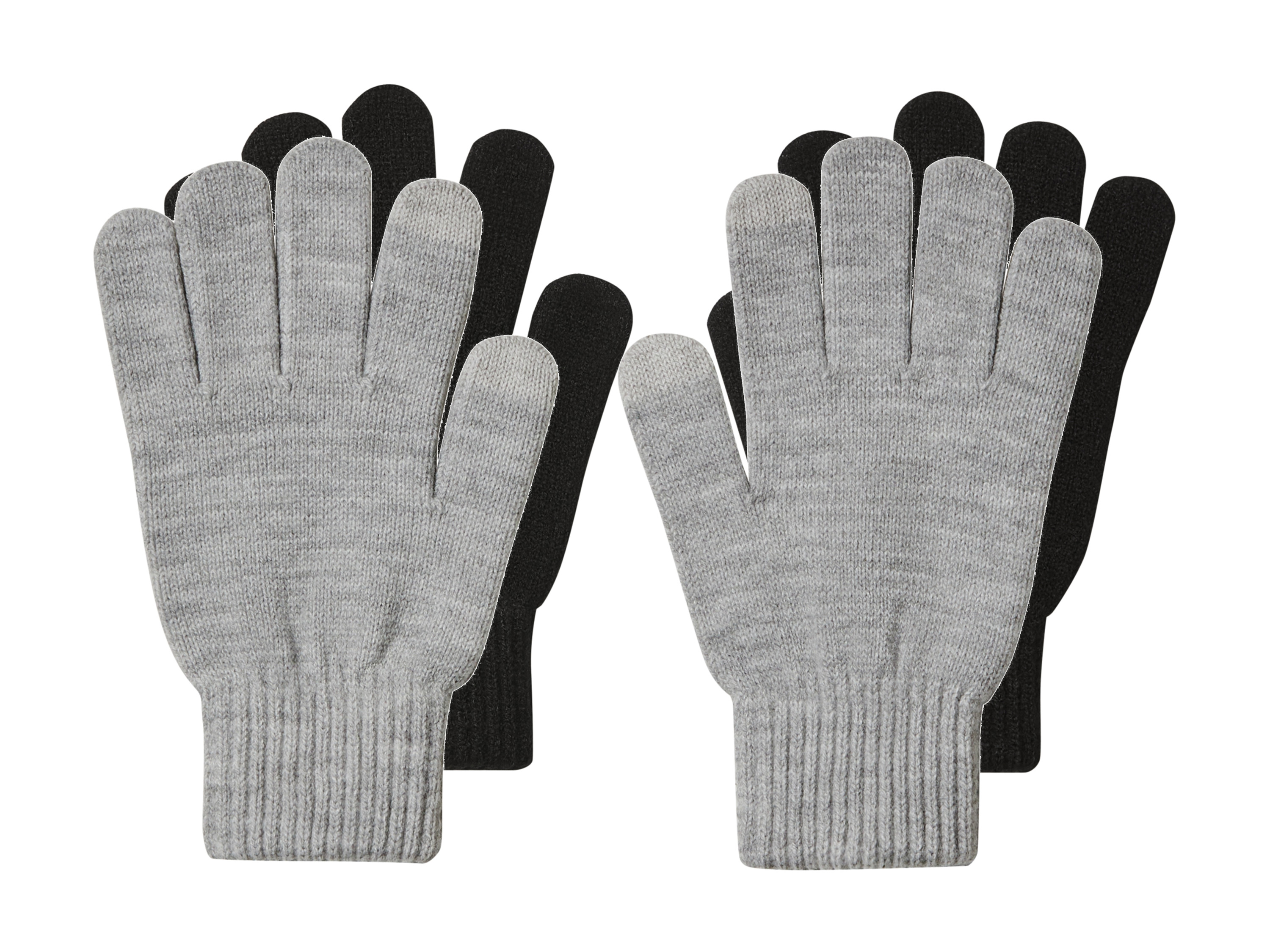 E-shop esmara® Zimná čelenka/čiapka/šál/rukavice (rukavice, sivá/čierna, L/XL)