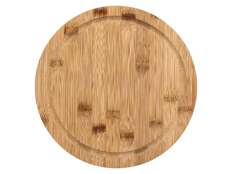 Okrúhla bambusová doska na krájanie so žliabkom na šťavu