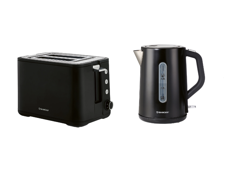 SILVERCREST® Hriankovač Blanco STEC 1050 B1, čierny + Rýchlovarná kanvica z ušľachtilej ocele Blanco SWC 3100 B1, čierna