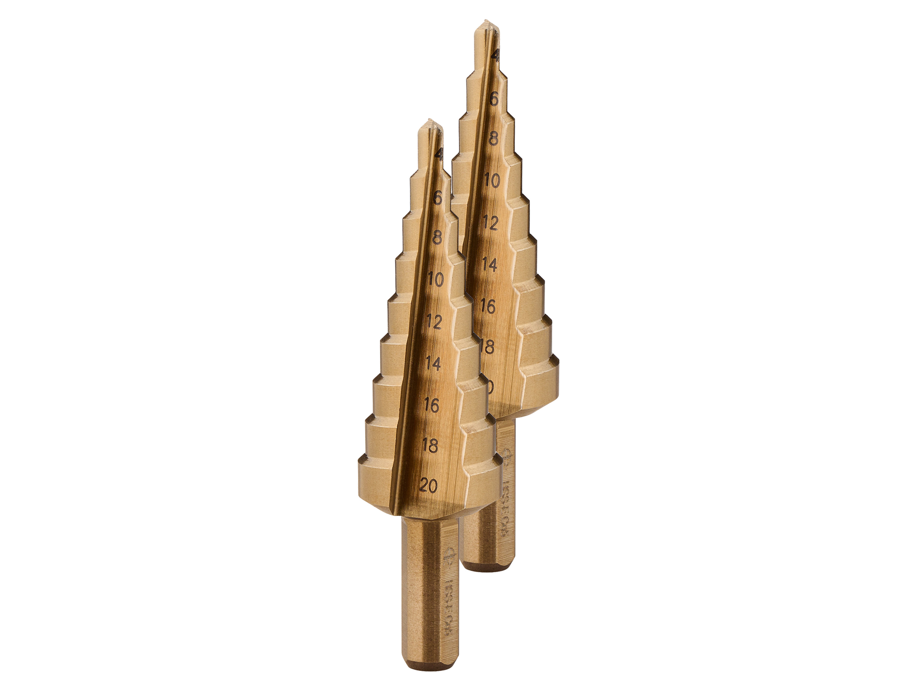 PARKSIDE PERFORMANCE® Stupňovitý vrták/Súprava HSS vrtákov (stupňovité vrtáky 4 – 20 mm, 2 kusy)