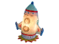 Plyšové nočné svetlo v tvare rakety.