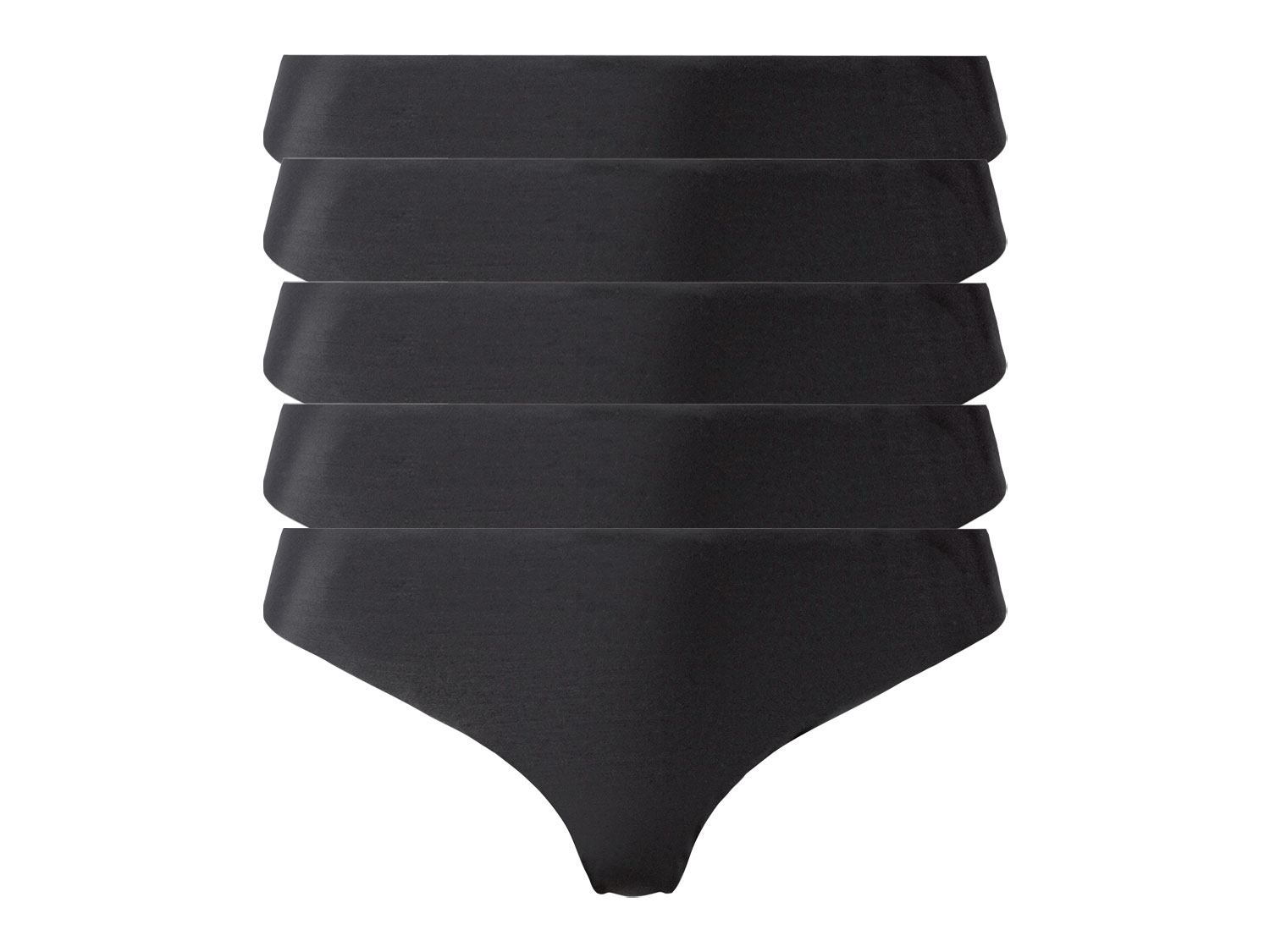 esmara® Dámske bezšvové tangá, 5 kusov (L (44/46), čierna)