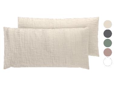LIVARNO® Mušelínová obliečka na vankúš, 40 x 80 cm, 2 kusy