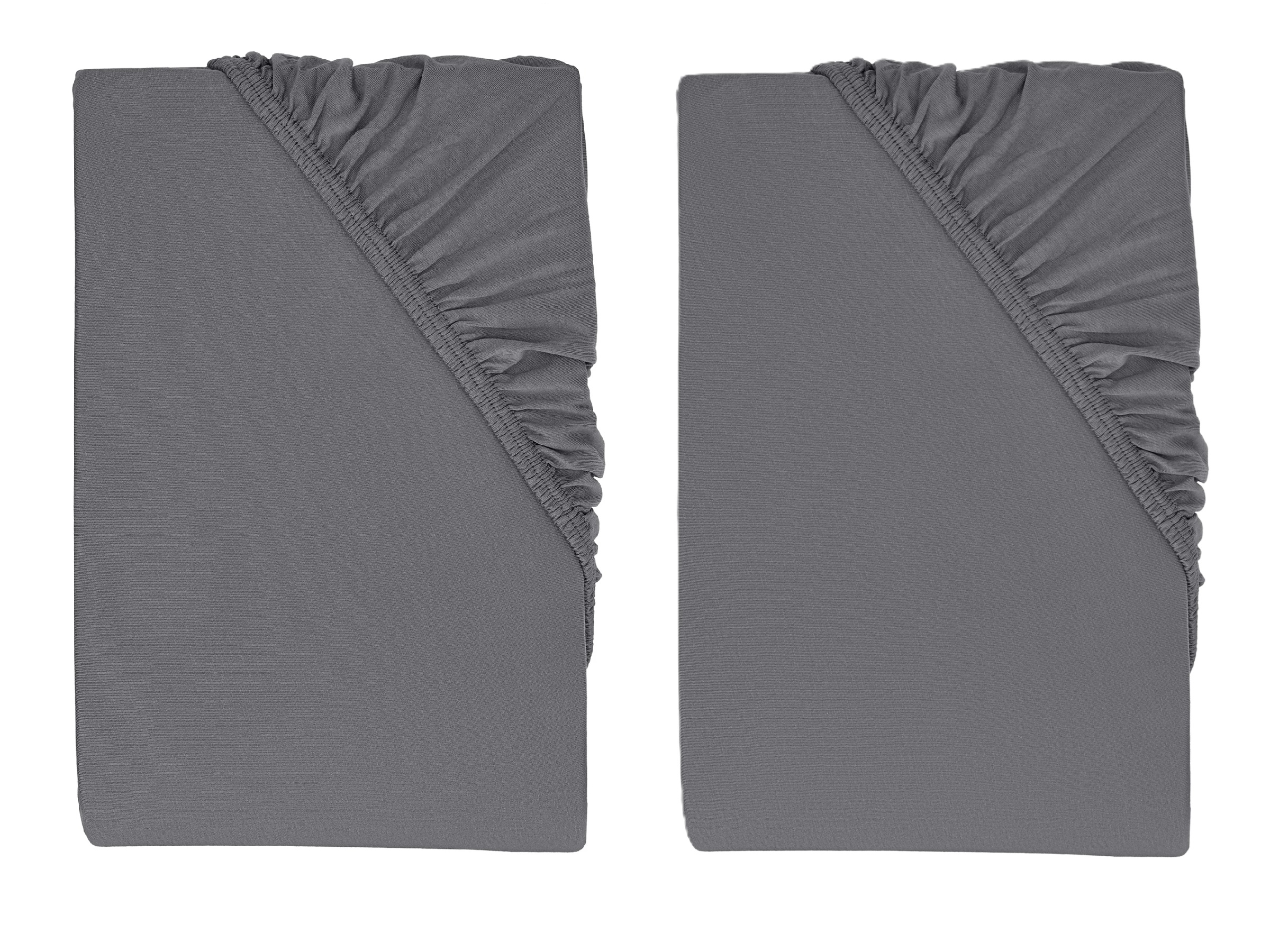 LIVARNO® Napínacia džersejová plachta, 90-100 x 200 cm, sivá, 2 kusy