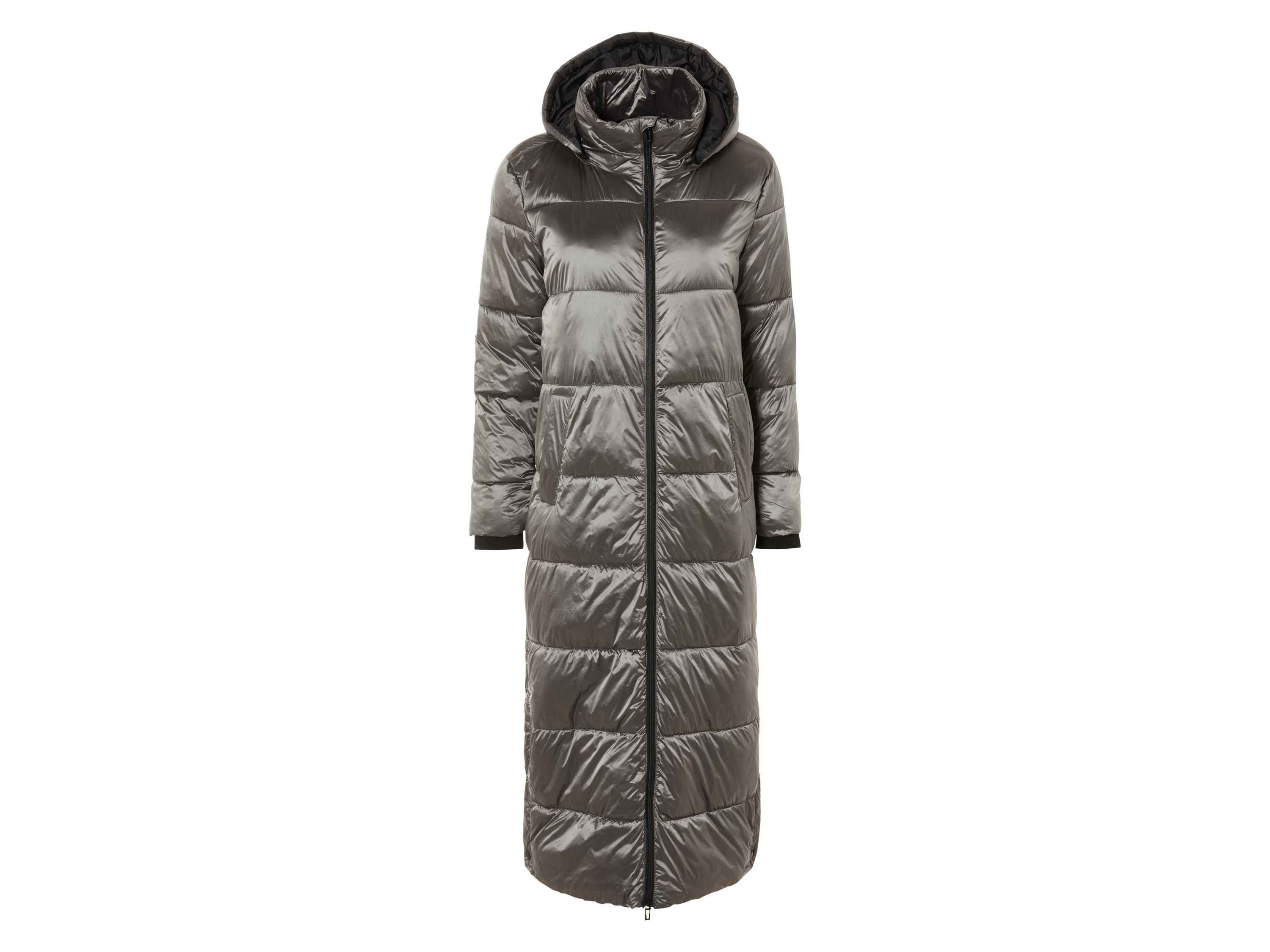 esmara® Dámsky dlhý prešívaný kabát (XS (32/34), strieborná)