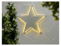 Biela hviezdna lampa s LED osvetlením na stene.