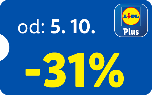 Modrý štítok so zľavou -31 % od 5. 10.