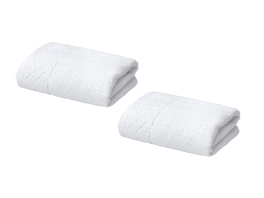 LIVARNO® Froté uterák, 450 g/m², 50 x 100 cm, biely, 2 kusy