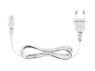 Biely napájací kábel s európskou zástrčkou.