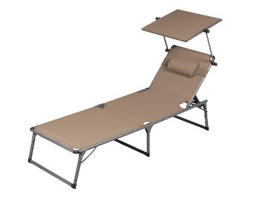 LIVARNO® Hliníkové ležadlo Houston, hnedosivá