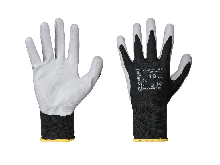 Parkside® Dámske/Pánske pracovné rukavice, 3 páry (Nano Flex, 10)