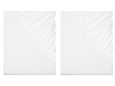 LIVARNO home Napínacia plachta, 90 – 100 x 200 cm, biela, 2 kusy