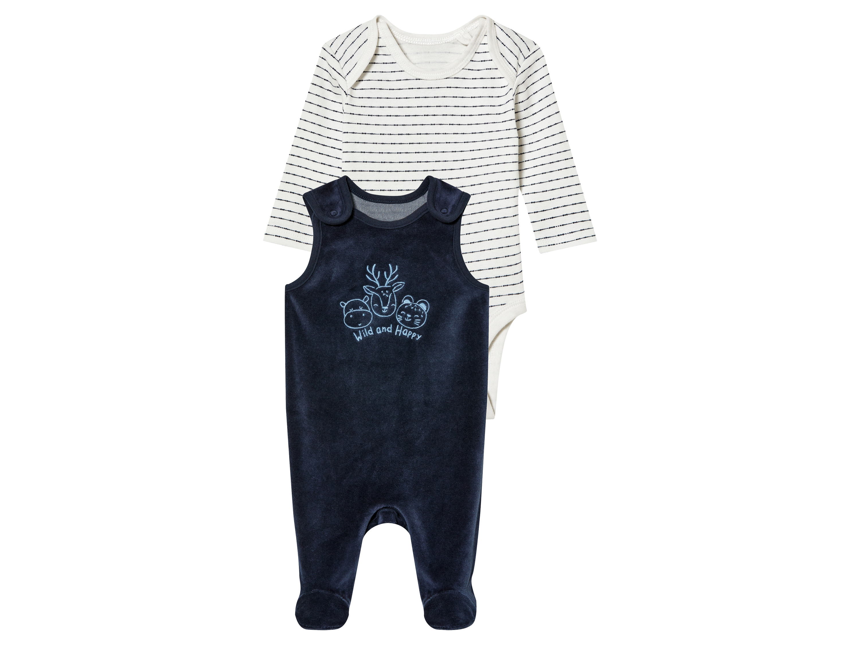 lupilu® Súprava pre bábätká, 2-dielna (86/92, pruhy/biela/navy modrá)