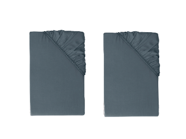 LIVARNO® Napínacia plachta z bambusovej viskózy Premium, 90 – 100 x 200 cm, tmavomodrá, 2 kusy