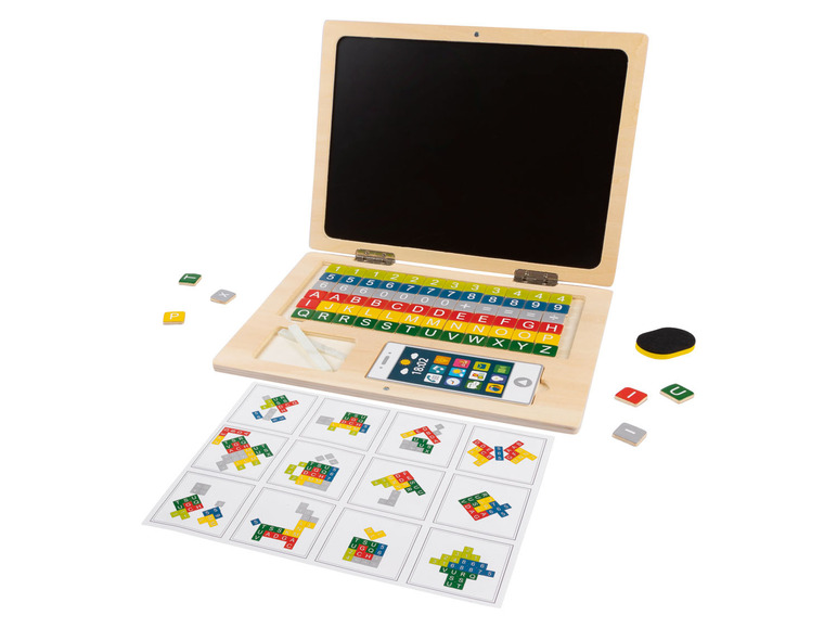 Prejsť na zobrazenie na celú obrazovku: Playtive Detský drevený notebook/Magnetické hodiny – obrázok 6