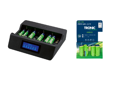 TRONIC® Nabíjačka batérií s funkciou rýchleho nabíjania TAL 1000 B3 + Ni-MH nabíjateľné batérie AA, 4 kusy