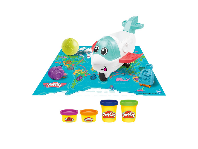 Lietadlo Play-Doh s doplnkami a mapou sveta.