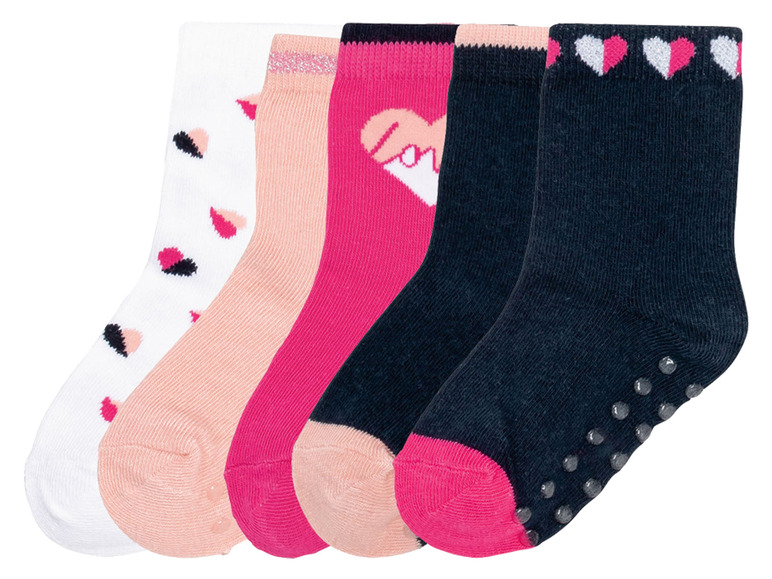 Prejsť na zobrazenie na celú obrazovku: lupilu Dievčenské ponožky s protišmykovými nopkami, 5 párov – obrázok 2