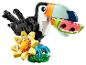 Figúrka tukana LEGO Creator 3-v-1, s plátkom melóna a kvetom.