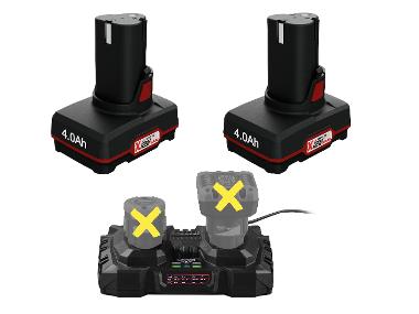 PARKSIDE® Akumulátor 12 V/4 Ah PAPK 12 B4, 2 kusy + Dvojitá nabíjačka 12 V/4,5 A PDSLK 12 B2