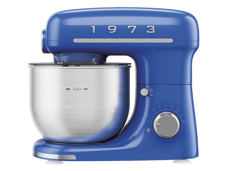 SILVERCREST® KITCHEN TOOLS Kuchynský robot Retro 1973 SKML 600 A1, modrý