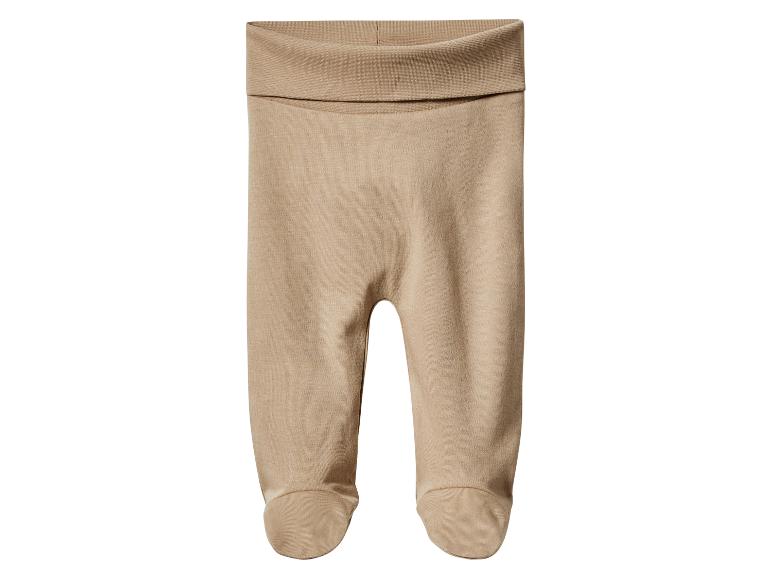 Béžové legíny pre bábätká s prehnutým pásom.