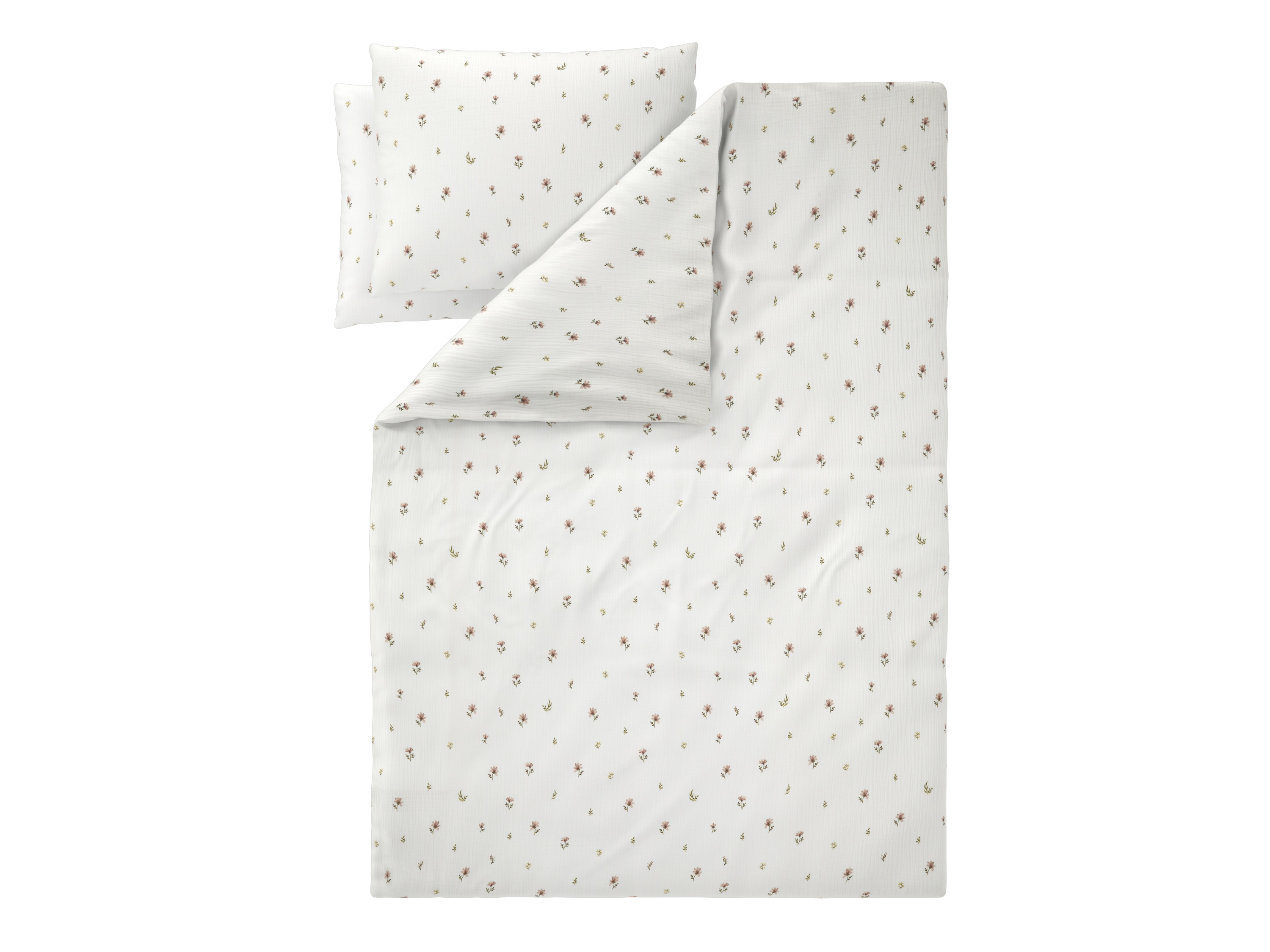 LIVARNO® Mušelínová posteľná bielizeň Premium, 240 x 220 cm (kvety/biela)